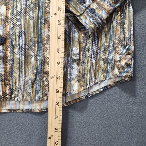 Jhane Barnes Mens Shirt Brown Geometric Classic Fit Long Sleeve Button Up Office - Picture 6 of 8